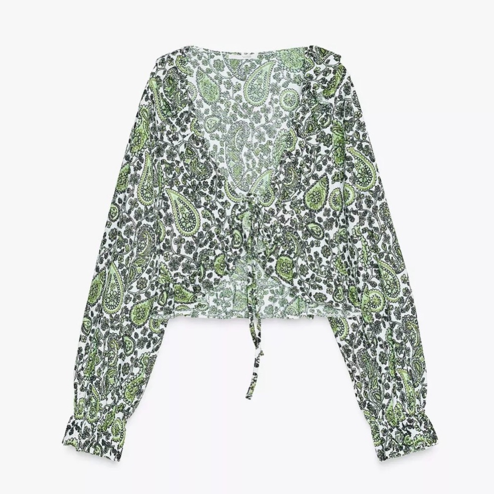 Zara Ruffled V-neck top - Picture 5 of 5
